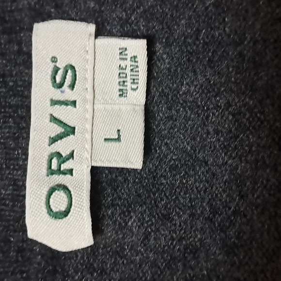 Orvis Women 100% Cashmere Crew Neck Sweater Tunic Size L Gray Striped Soft Comfy - Picture 6 of 10